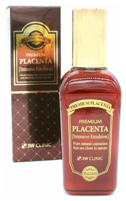 Эмульсия для лица с плацентой, Placenta Intensive Emulsion, 3W Clinic, 8809305083365