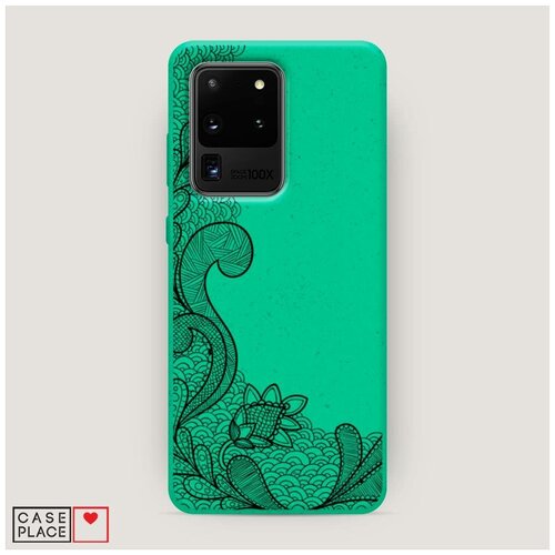 фото Эко-чехол samsung galaxy s20 ultra черный волновой узор case place
