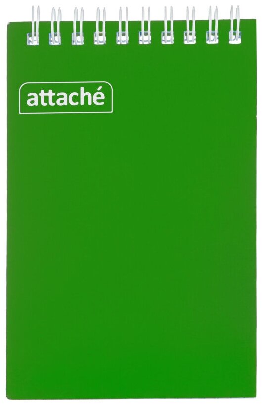 Блокнот на спирали А6 60л. ATTACHE, т.-зеленый, блок 60г, обложка 215г