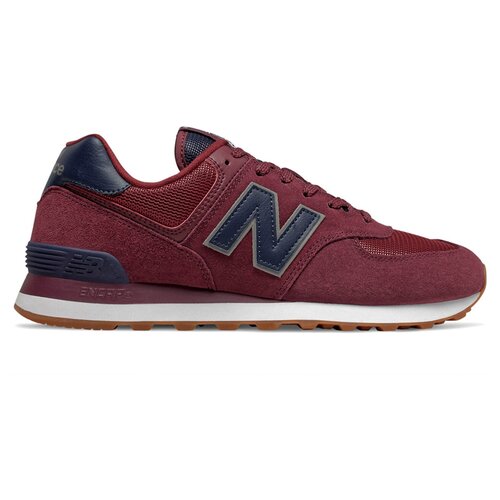 Кроссовки New Balance 574, летние, натуральная замша, размер 41.5 EU, синий, бордовый