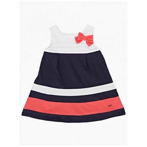 Платье Mini Maxi, модель 1740/, цвет белый/коралловый, размер 92 синий/красный/белый  
