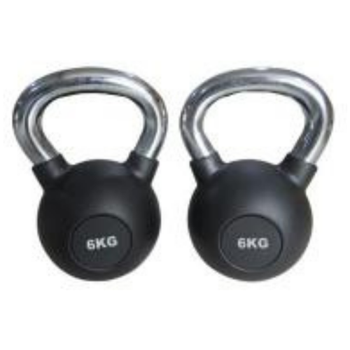 фото Гиря обрезиненная 6 кг. с хромированной ручкой (hk109-6) hercules