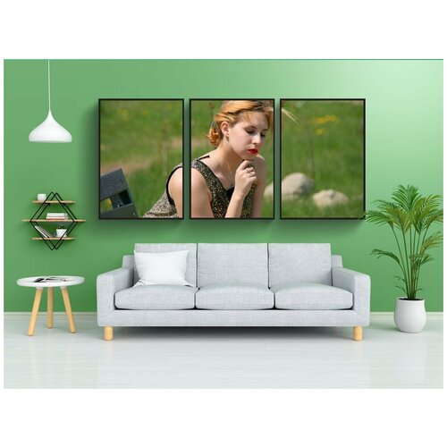 фото Набор модулных постеров для интерьера "лицо, винтаж, банк" 60x90 см. в тубусе, без рамки lotsprints