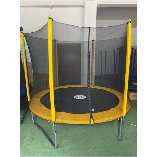 Детский Батут с сеткой 8'FT - 244 см (желтый) детский батут с сеткой trampoline 8 ft красный