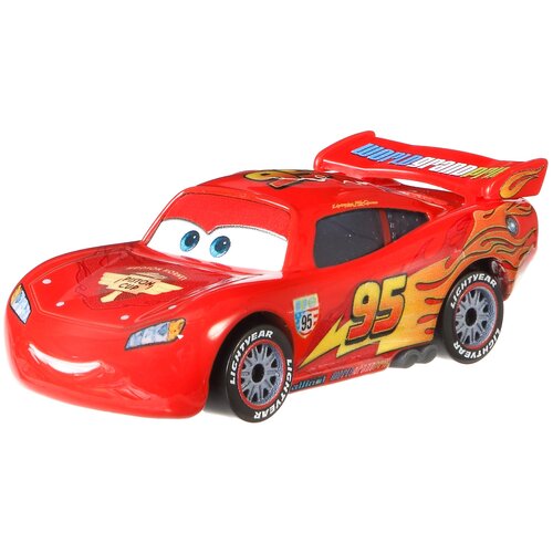 Машинка Mattel Cars Герои мультфильмов DXV29 1:55, 8 см, Молния Маккуин с гоночными колесами