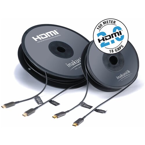 Кабель HDMI - HDMI оптоволоконный Inakustik 009241010 Profi 2.0a Optical Fiber Cable 10.0m 4x4 hdmi matrix switch hdcp 2 2 4k hdr hdmi matrix switcher splitter 4 in 4 out box with edid extractor and ir remote control