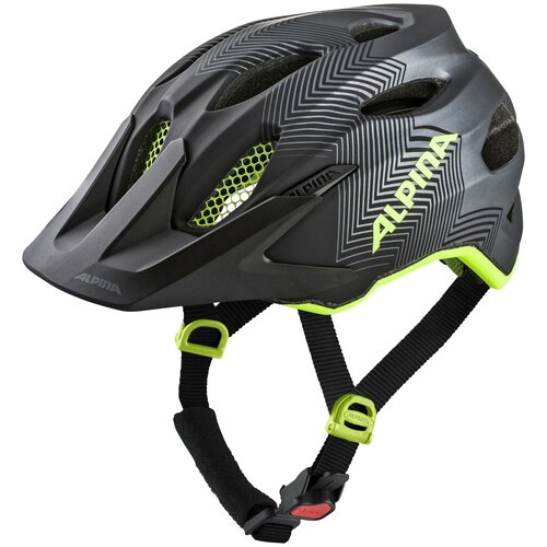 Велошлем Alpina Carapax Jr. black/neon/yellow matt, Размер шлема 51-56