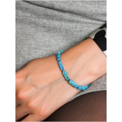фото Яркий браслет из голубого варисцита / женский браслет на руку из варисцита / женский браслет в подарок sautoir