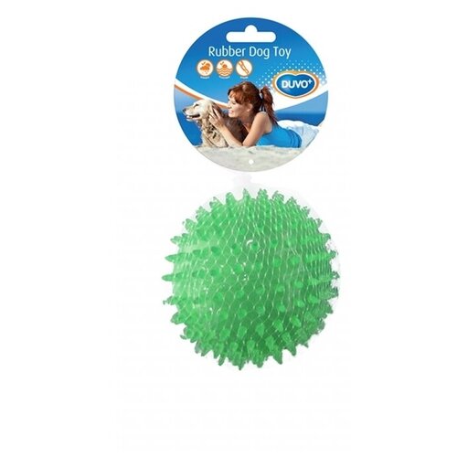 Игрушка для собак резиновая DUVO+ Мяч игольчатый, зелёная, 8см (Бельгия) duvo игрушка для кошек резиновая мяч марбл мультиколор 1шт