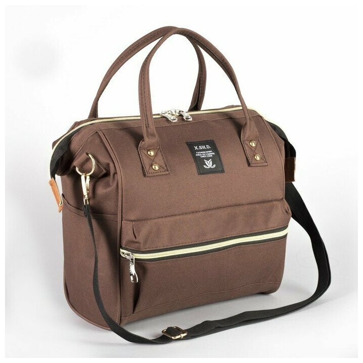 Сумка-рюкзак на колесах, с сумкой-трансформером, отдел на молнии, наружный карман, цвет коричневый - фотография № 8