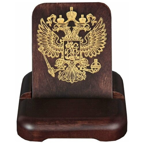 фото Балаково деревянная подставка для телефона "герб россии"
