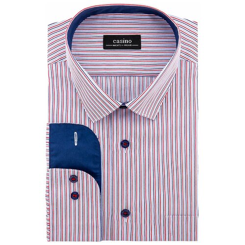 фото Рубашка мужская длинный рукав casino c261/156/9011/1, прямой силуэт / сlassic fit, цвет голубой, рост 174-184, размер ворота 39