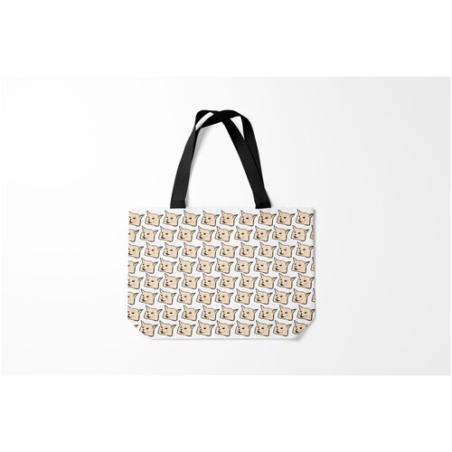 фото Сумка-шоппер / 46х35 см / мемы / кот мем woman yelling at cat burnettie