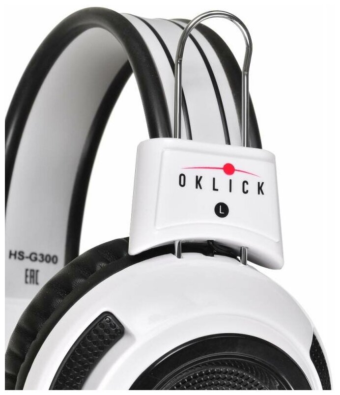 Наушники с микрофоном Оклик HS-G300 ARMAGEDDON белыйчерный 2.3м мониторные оголовье AH-V1W - фотография № 5
