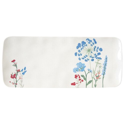 Блюдо прямоугольное Луговые цветы (голубые) Размер: 36*15,5*1,5 см Nuova R2S (Easy Life)