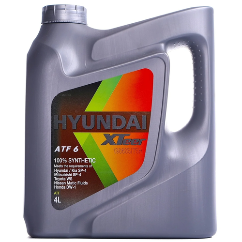 HYUNDAI XTeer ATF 6, 4л, Hyundai/Kia SP-4Mitsubishi SP-4 / Toyota WSNissan Matic Fluids / Honda DW-1100% SYNTHETIC. Трансмиссионное масло для АКПП синтетическое