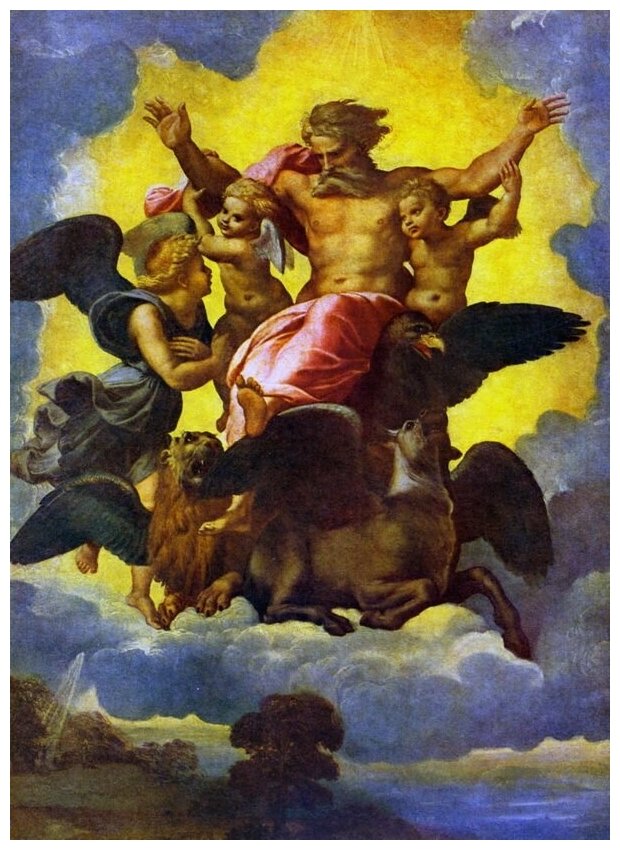 Репродукция на холсте Видение Иезекииля (Vision of Ezekiel) Рафаэль Санти 50см. x 69см.