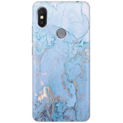 фото Re:paчехол - накладка artcolor для xiaomi redmi s2 с принтом "голубой мрамор"