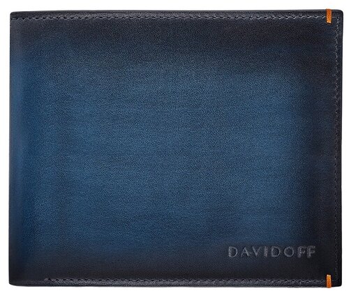 Бумажник Davidoff, фактура тиснение, синий