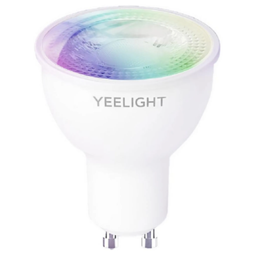 фото Лампа умная светодиодная yeelight gu10 200-240 в 5 вт спот прозрачная 350 лм, регулируемый цвет света rgbw, для диммера