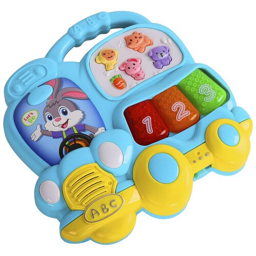 фото Музыкальная игрушка smart baby jb0333406 пианино автобус, синий