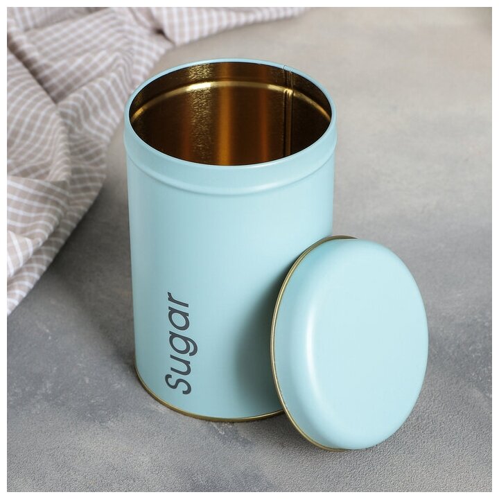Набор банок для сыпучих продуктов Sugar Coffee Tea, 10×17 см, 3 шт, цвет голубой - фотография № 2