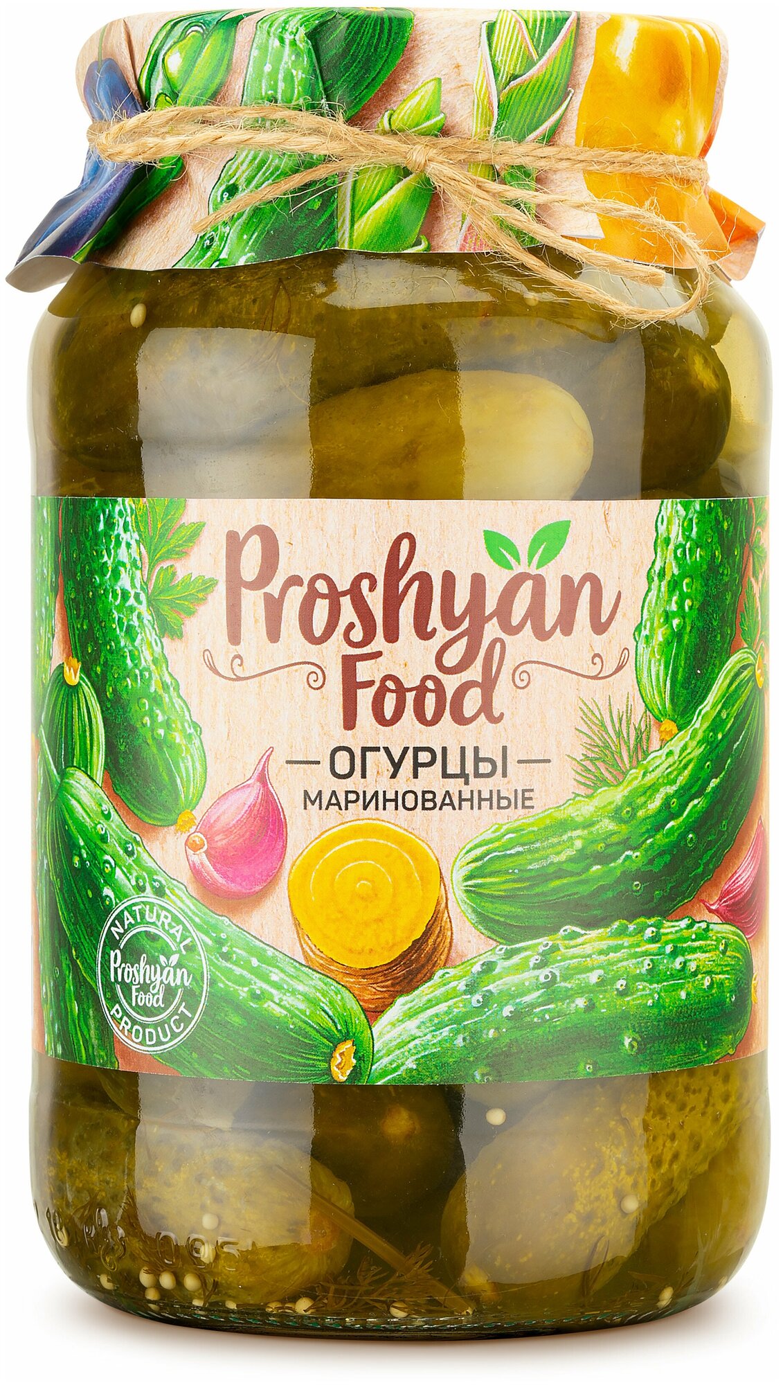 Огурцы Маринованные PROSHYAN FOOD стеклянная банка 950г