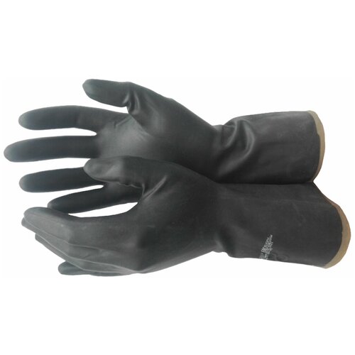Перчатки резиновые технические кислотощелочестойкие КЩС Тип-2, азри, размер 9, L (большой), К20Щ20