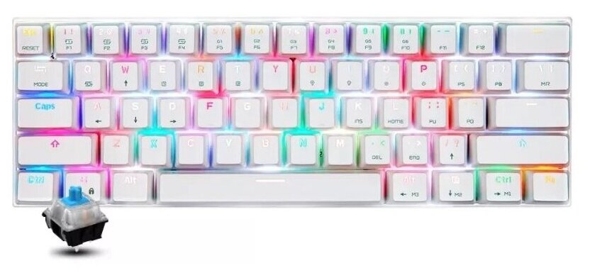 Клавиатура Motospeed CK62 White RGB Blue Switch (русская раскладка)