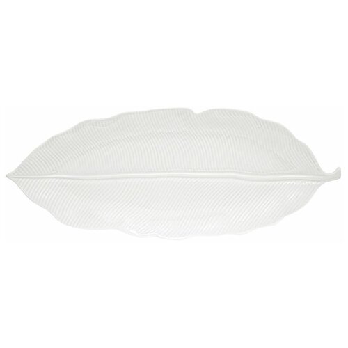 Блюдо-листок сервировочное (белый) Мадагаскар Размер: 39*16 см Nuova R2S (Easy Life)