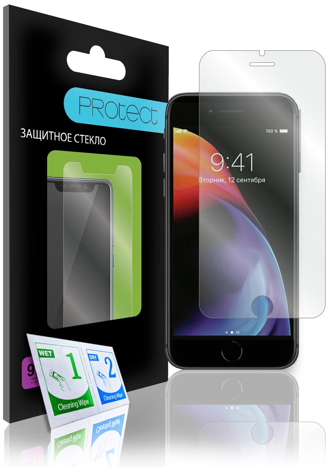 Защитное стекло PROtect для iPhone 6 6s 7 7s 8 SE 2020 на Айфон 6 6s 7 7s 8 SE 2020 На плоскую часть экрана 02 мм