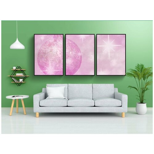 фото Набор модулных постеров для интерьера "новогодние шары, рождество, игрушки на елку" 60x90 см. в тубусе, без рамки lotsprints