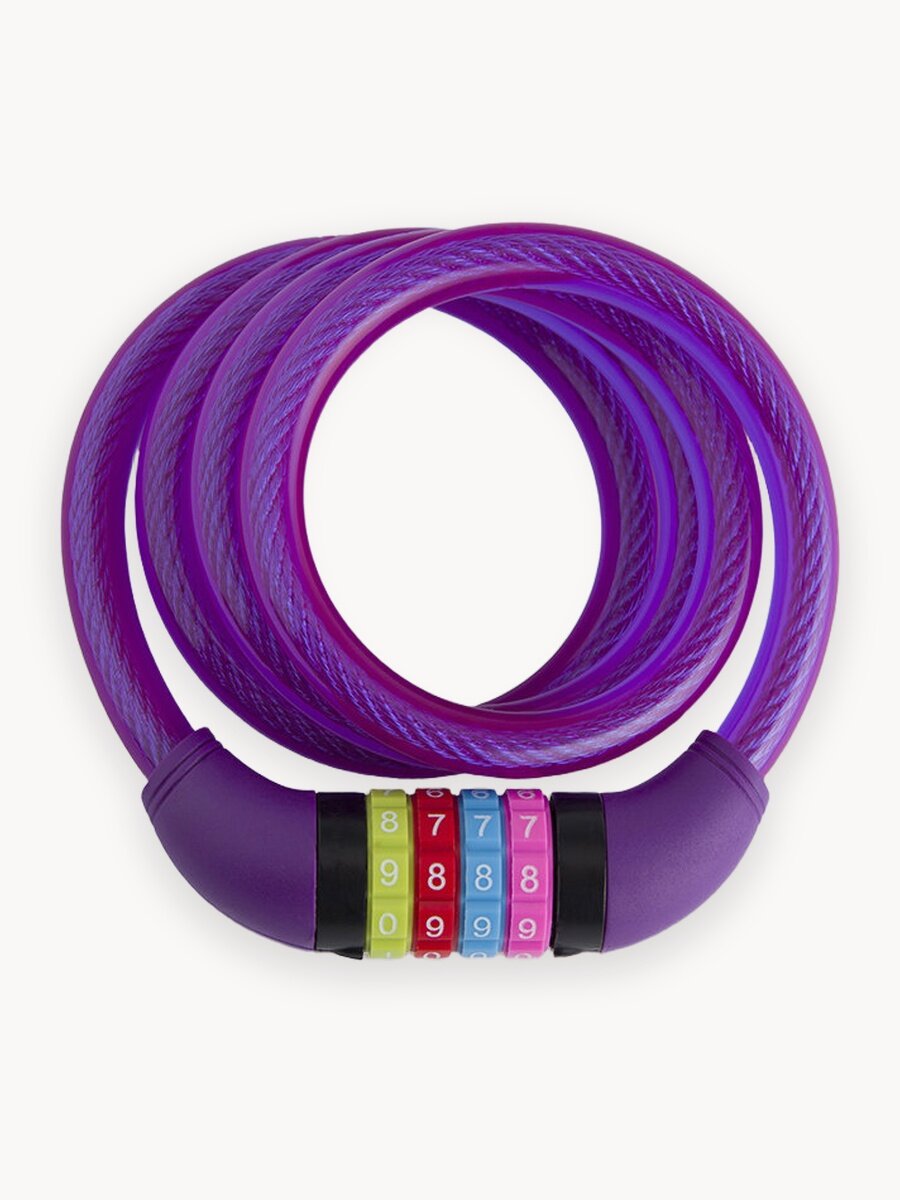 Замок кодовый для коляски, самоката, велосипеда от ROXY-KIDS 120 см, цвет фиолетовый