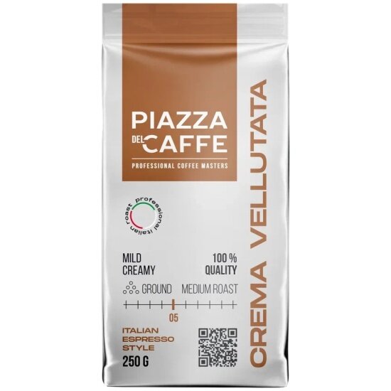 Кофе молотый Piazza Del Caffe Crema Vellutata, 250 г