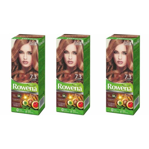 Краска для волос Rowena Soft Silk тон 7.3 карамель, без аммиака, 115 мл. 3 шт.