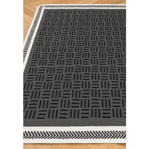 фото Турецкий ковер хлопковый 150*230 см arya neo arn 03 antrasit white esse hali