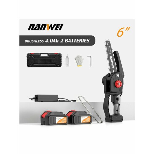 NANWEI 6 пила аккумуляторная цепная 21В беспроводной бензопила 5800rmin бесщёточный двигатель 7699₽