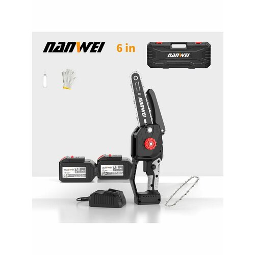 Беспроводная аккумуляторная бензопила NANWEI 5800 об/мин, 6 Ач