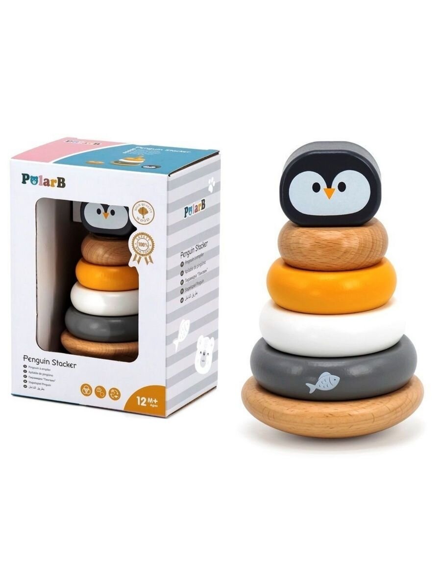 Деревянная пирамидка Пингвин неваляшка 44205