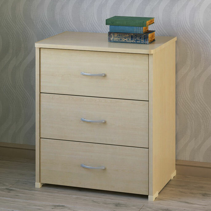 Комод с тремя ящиками 608х448х718 МагМебель Квант-32 дуб молочный