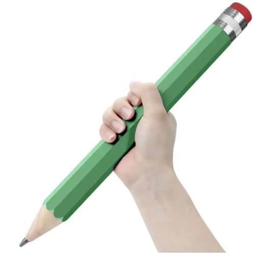 Чернографитный гигантский карандаш Карамбас ластиком (зеленый)