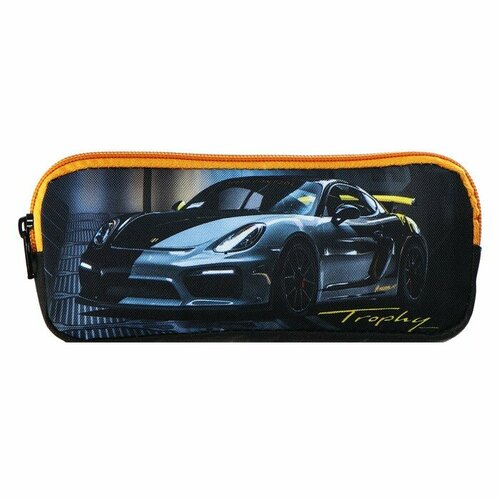 Пенал мягкий 2 отделения объёмный 90 х 220 х 40 мм Stavia Ралли серый 86217 1032₽