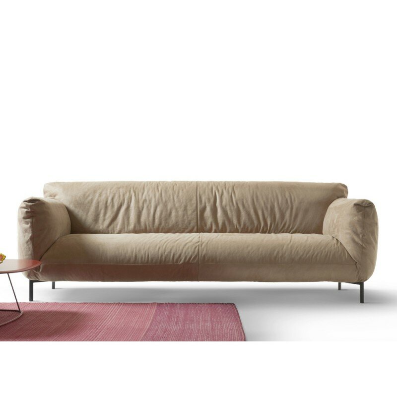 Прямой дизайнерский диван, 250 х 100 см, SITDOWN, "Чарли", велюр, бежевый