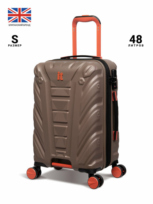 Чемодан IT Luggage, 48 л, размер S, оранжевый, коричневый