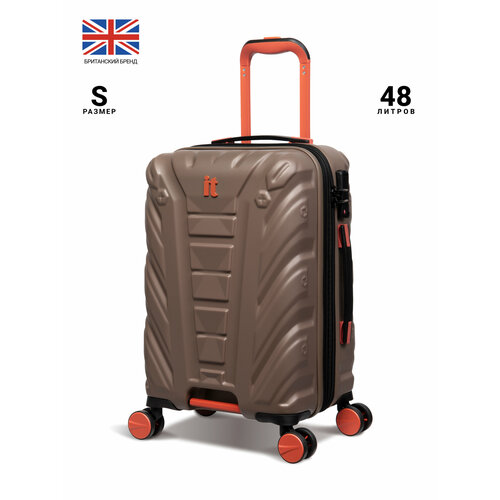 Чемодан IT Luggage, 48 л, размер S, оранжевый, коричневый чемодан it luggage 49 л размер s синий