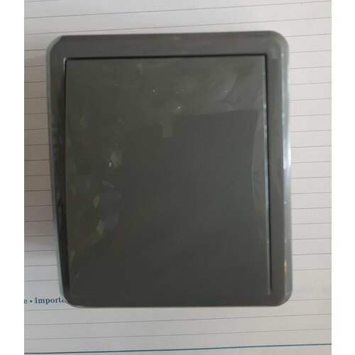 Выключатель Эра Экспертодноклавишный накладной 6х65х4см с защитой IP 54 защита от влаги цвет темно-серый 550₽