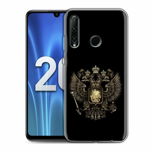 Дизайнерский силиконовый чехол для Huawei Honor 20 Lite Флаг и герб России черный силиконовый чехол для honor 20 герб татарстана для хонор 20