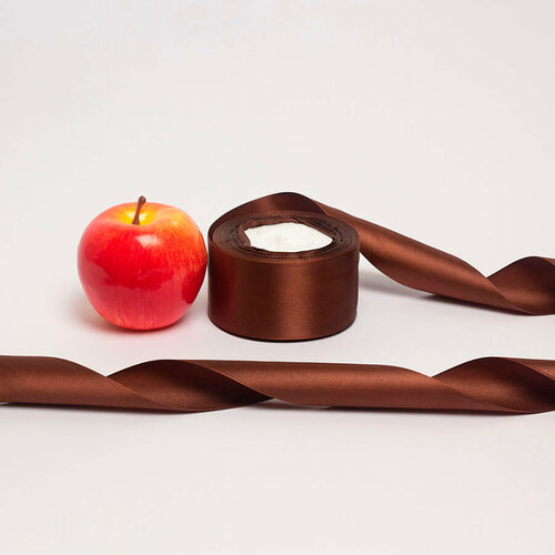 Лента атласная шоколадная 50мм х 22м - 1шт.