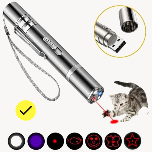 Лазерная указка для кота и собаки / 7 в 1 USB Ручной Перезаряжаемый LED ...