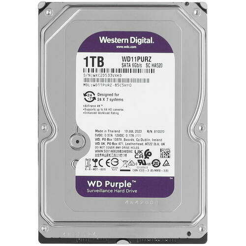 Жесткий диск WD 1 TB WD11PURZ Purple 3.5" - фото №10